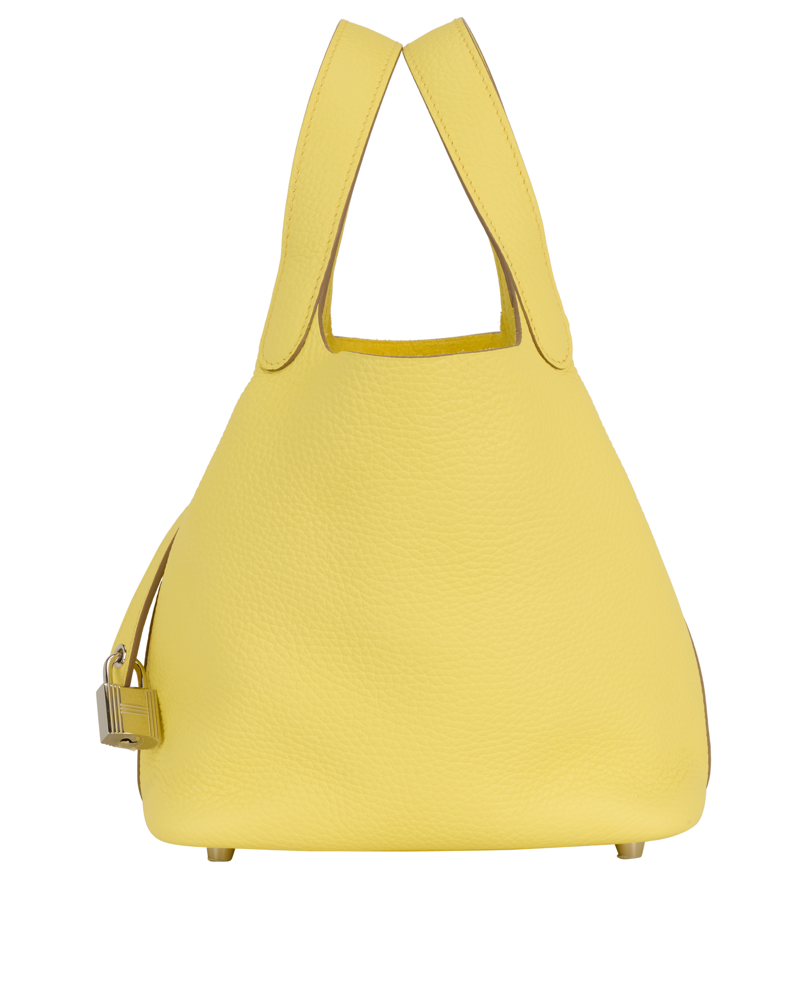 Picotin Lock 18 In Clemence Limoncello, &pound;2,800, Handbags, Yellow, Leather, Bottom view